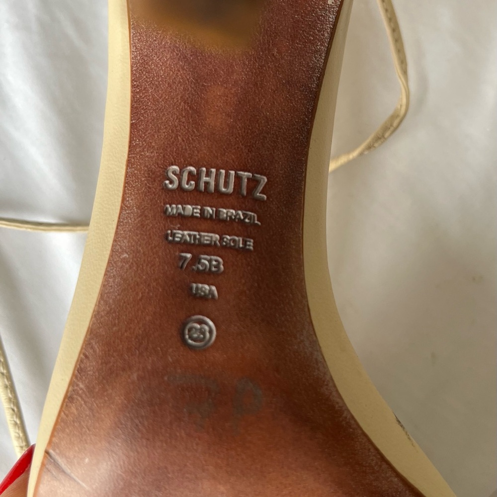 SCHUTZ Women's Beige Strappy Heels - Picture 5 of 5